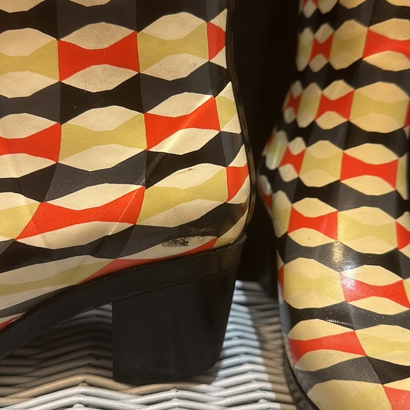 Kate Spade Knee High Randi Too Bow Printed Heeled Rain Boots Retro/Vintage Sz 7 - Picture 7 of 9